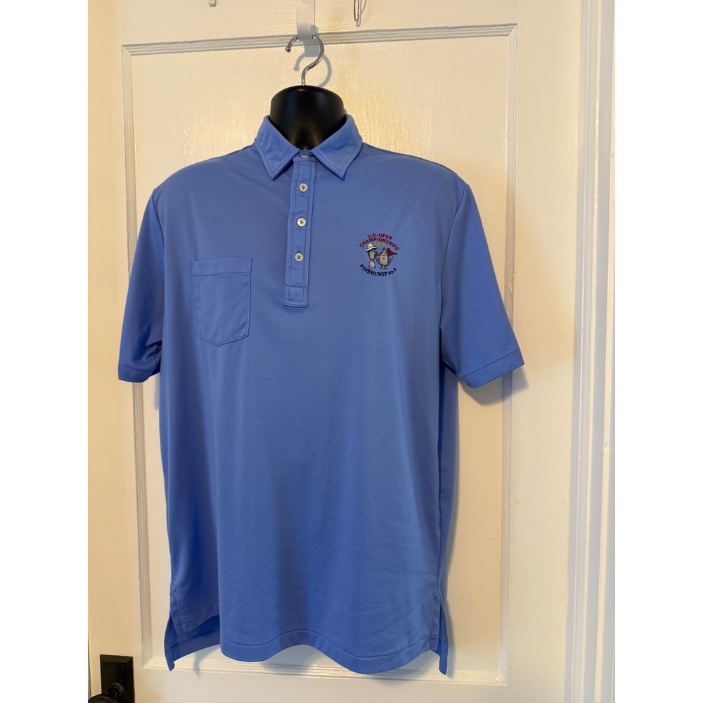 Polo Golf Ralph Lauren Shirt Mens L Blue Good 2014 US Open Pinehurst Volunteer